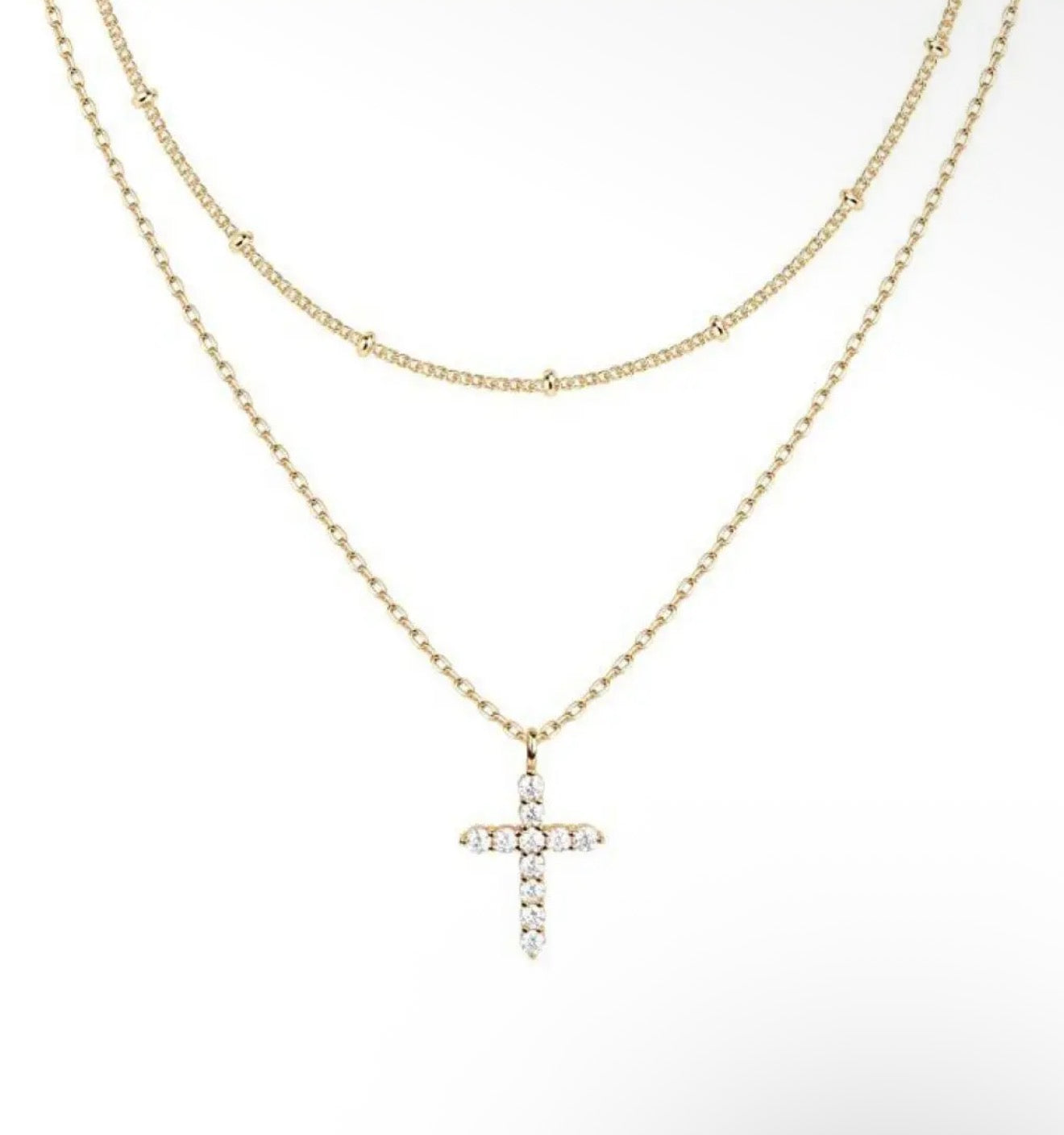 18K Gold Pvd Plated Layered Stainless Steel Chain Necklace