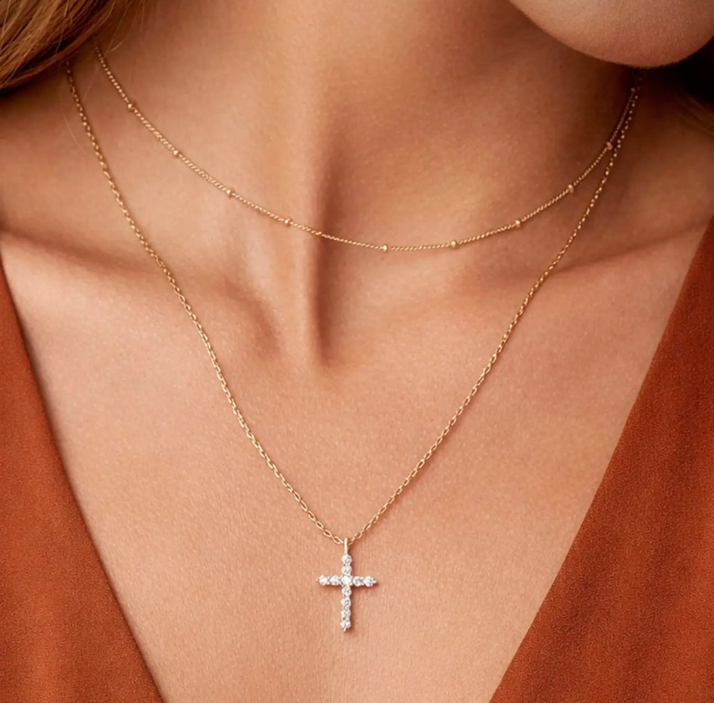 18K Gold Pvd Plated Layered Stainless Steel Chain Necklace